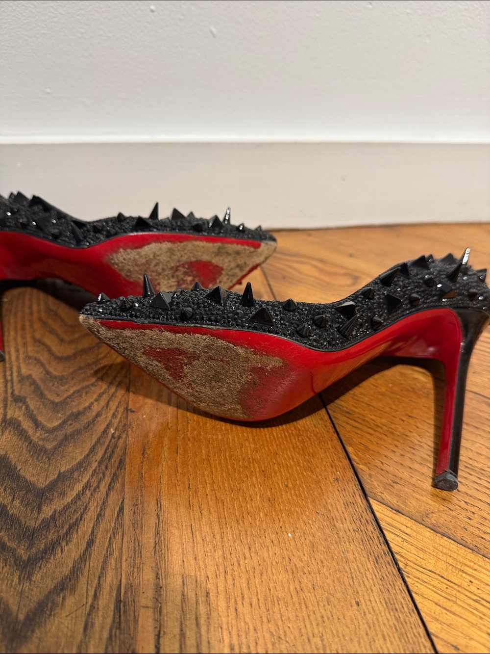 Christian Louboutin Black Studded Pointed Toe Pumps size 36.5 - Picture 3 of 3